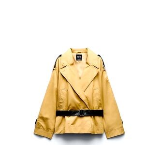 ZARA CROPPED CONTRASTING TRENCH COAT SIZE SMALL NWT❣️